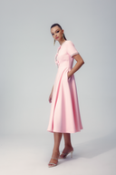 Vestido Midi Zoe com Laço e Cristais Embutidos