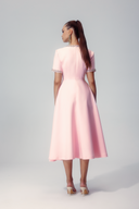 Vestido Midi Zoe com Laço e Cristais Embutidos