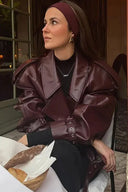 British Moto Cropped Leather Jacket