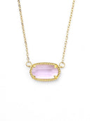 Oval födelsestenhalsband