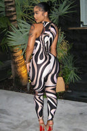Pucci-Inspired Swirl Halter Catsuit