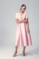 Vestido Midi Zoe com Laço e Cristais Embutidos
