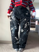 Jeans med splash kunsttryk