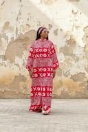 XO Symbol Print Stand Collar Maxi Dress