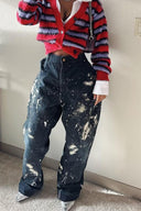 Jeans mit Splash-Art-Muster