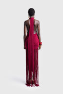 Vestido largo maxi Nova con lazo en la espalda y tirantes halter