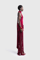 Azure Fringe Halo Maxi Dress