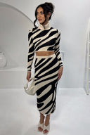 Lena Zebra Print Knit Set